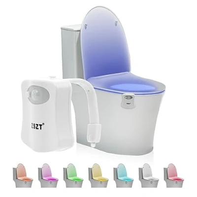 Image of ZSZT Toilet Bowl Night Lights Motion Activated, Smart Inside Light LED 8 Colors, Detection Function Glow in The Dark let Your is Easy to Use