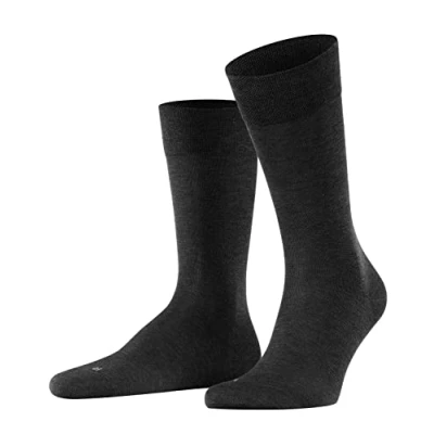 Image of FALKE Men&#039;s Sensitive Malaga M SO Cotton With Soft Tops 1 Pair Socks, Grey (Anthracite Melange 3095) new eco friendly, 11.5 14