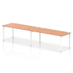 Image of Impulse Bench Single Row 2 Person 1800 White Frame Desk Beech