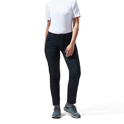 Image of Berghaus Women&#039;s Lomaxx Woven Walking Trousers, Water Resistant, Comfortable Fit, Breathable Pants, Black, 16 Long (33 Inches)