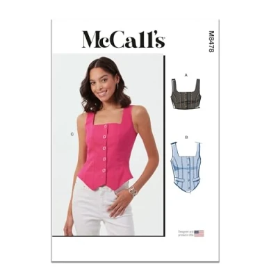 Image of MCCALLS Sewing Pattern M8478H5 Misses&#039; Corset Tops H5 (6 8 10 12 14)