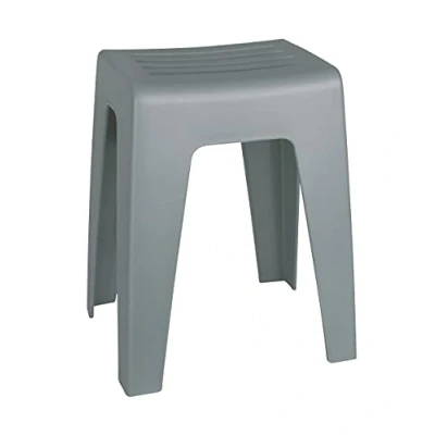 Image of WENKO Kumba Bathroom Stool Grey Stool, Beanbag, Living Polypropylene, 38 x 47 32 cm,