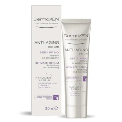 Image of Dermoxen Anti Aging Intimate Moisturising and Soothing Gel for Dryness, Irritation, Atrophy Hyaluronic Acid, Lactic Acid Panthenol External Mucosal Elasticity Serum 30 ml