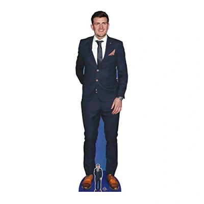 Image of CS1046 Harry Maguire Lifesize Cardboard Cutout With Mini Desk Top Footballer