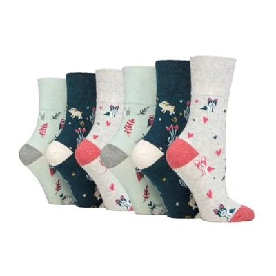 Image of 6 Pairs Gentle Grip Socks size UK 4 8 (6 X RH267)