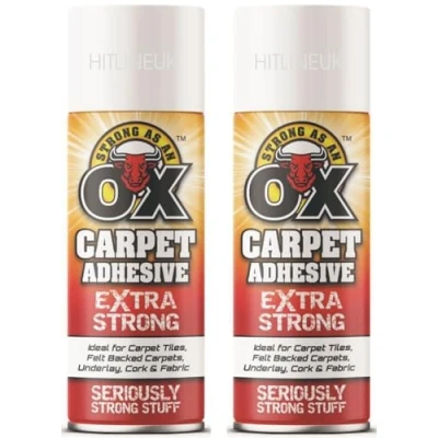 Image of Adhesive Spray, 500ml Glue Spray for Multi Purpose Craft Carpet Foam Fabric Can (2 Cans)