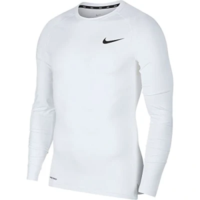 Image of Nike M Np Top Ls Tight Long Sleeved T Shirt White/(Black), Large