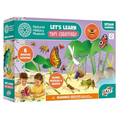 Image of Galt Natural History Museum, Let&#039;s Learn Tiny Creatures 6 Projects &amp; Fact Activity Cards Fun Educational Arts Crafts Kit for Kids STEAM Learning Games Puzzles Children, Ages 4 Years +