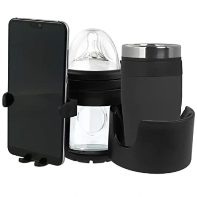 Image of 3 in 1 Pram Cup Holder Universal Drink Coffee with Phone for Stroller, Pushchair, Buggy, Bike, Wheelchair, Walker