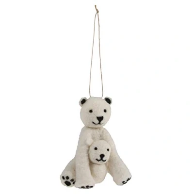 Image of Trimits Needle Felting Craft Kit, Christmas, Includes Roving Wool Stuffing Instructions, Polar Bears