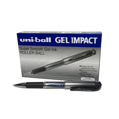 Image of Uni ball UM153S Impact Gel Rollerball 1.0mm Tip 0.6mm Line Blue Ref UM153BLU [Pack of 12]