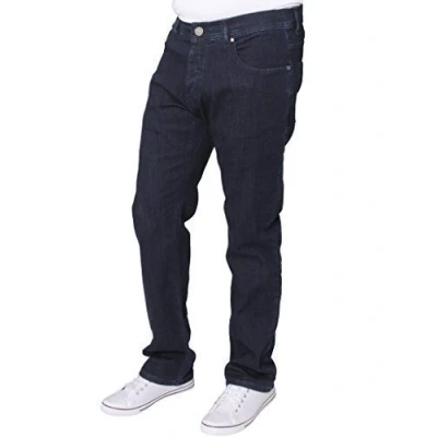 Image of Enzo Mens Classic Straight Leg Regular Fit Twill Denim Jeans 38W X 30L Blue