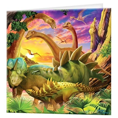 Image of 3D LiveLife Greeting Card Dino Delight from Deluxebase. Lenticular Blank Cards with Envelopes. Dinosaur All Occasion featuring Original Artwork by Michael Searle.