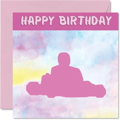 Image of Sport Birthday Cards for Women Girls Karting in Card Friend Sister Daughter Niece Teammate, 145mm x Athlete Greeting