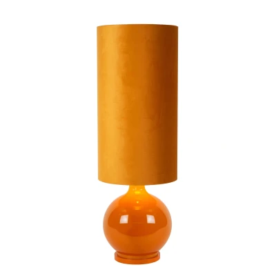 Image of Lucide Esterad floor lamp, ochre, Ø 34 cm, height 100 glass