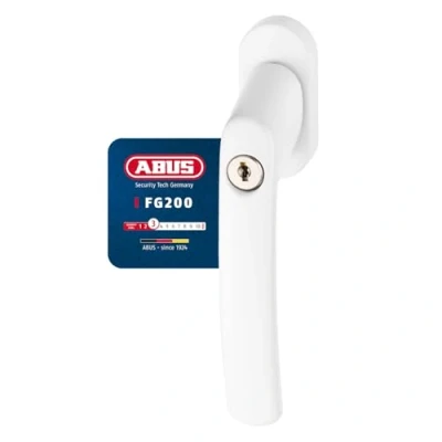 Image of ABUS FG200 Lockable Window Handle Set of 3 Knobs with Pressure Cylinder Keyed Alike Safety Level 54576 White
