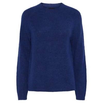 Image of PIECES Women&#039;s Pcjuliana LS O Neck Knit Noos Bc Jumper, Bellwether Blue, XL