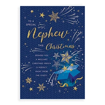 Image of Piccadilly Greetings Regal Publishing Modern Christmas Card Nephew 9 x 6 inches, C85563