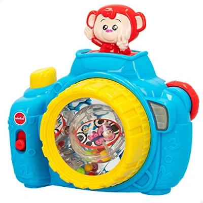 Image of Winfun, Monkey Music Camera+9 m, Children&#039;s Camera, Toy Musical Toy, Photo Camera with and Lights, Jumping Monkey, 2 AAA Batteries (Not Included), +9 Months