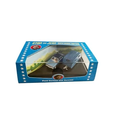 Image of Only Fools and Horses Stan Jean Trotter Ford Cortina &amp; Caravan Set OO Gauge 1:76 Scale