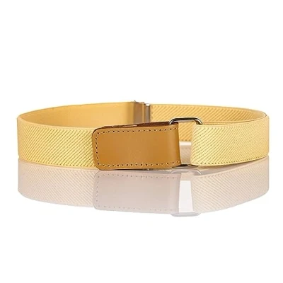 Image of Olata Children’s Stretch Elasticated Belt with Adjustable Hook and Loop Fastening. Light Cream (0 2 Years)