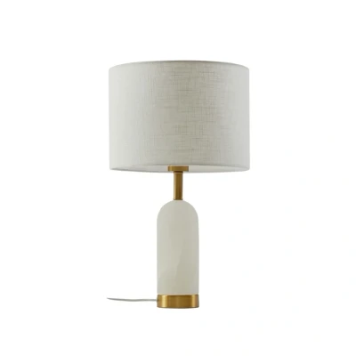 Image of Lindby table lamp Alabaster, white/gold, Ø 30 cm, marble, E27