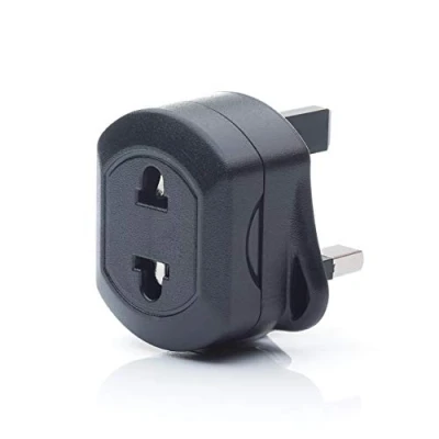 Image of EU 2 Pin to UK 3 Fused Adaptor Plug For Shaver/Toothbrush Q4U 1X Black Adapter European EU/US