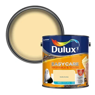 Image of Dulux 403201 Easycare Washable &amp; Tough Matt Emulsion Paint For Walls And Ceilings Vanilla Sundae 2.5L
