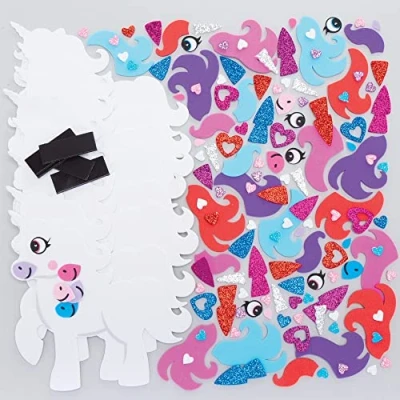 Image of Baker Ross Love Unicorn Mix and Match Kits Pack of 8, Valentine&#039;s Craft Magnets for Kids (FC420), Assorted