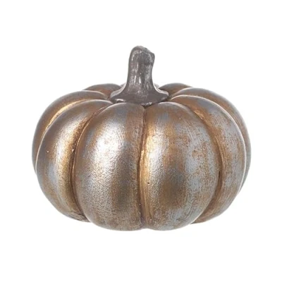 Image of Heaven Sends Decorative Silver Finish Pumpkin Small Size 7.5cm x 6cm Halloween Decoration Themed Décor Autumn Perfect for Home, Kitchen, Living Room, Tabletop
