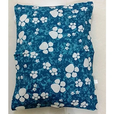 Image of Large Pet Dog Bed Zipped Removable &amp; Washable Cushion Cover Only (Large Only, Blue Paw)