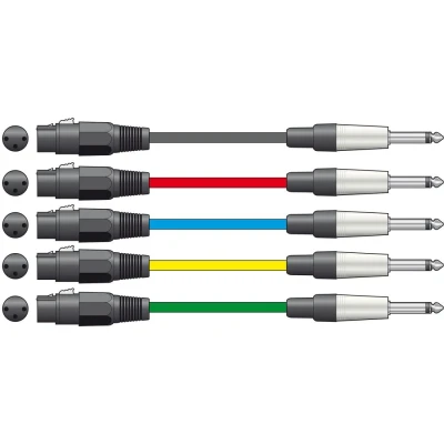 Image of chord XF M6J150BK 1.5 m XLRF to Mono Jack Lead Black