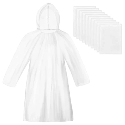 Image of TONITTO 10 Pack Disposable Rain Ponchos for Women &amp; Men, Emergency Waterproof Raincoats Adult Outdoor Recreation, Camping, Hiking