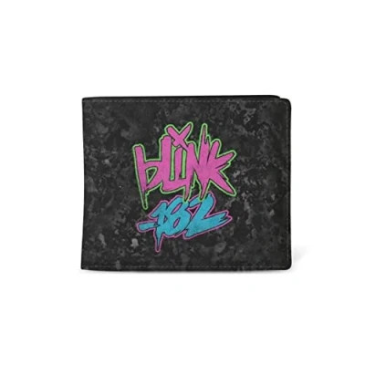 Image of Rocksax Blink 182 Wallet Classic Band Logo Official Black Bifold One Size