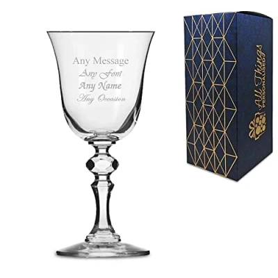Image of Personalised Engraved 220ml Jasmine Red Wine Glass Gift Box Wedding Birthday Christmas