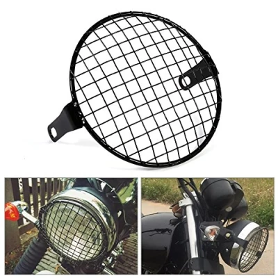 Image of Headlight Grill , Metal Mesh Protector Guard Cover For Motorcycle Black, 16cm