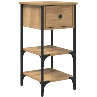 Image of vidaXL Bedside Cabinet Artisan Oak 34x36x70 cm Engineered Wood
