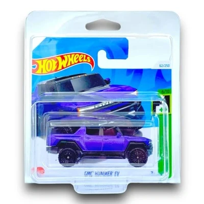 Image of Hot Wheels GMC Hummer EV (Purple) 6/10 HW Green Speed 2024 62/250 (Short Card) COMES IN A GENUINE KLAS CAR KEEPER PROTECTOR CASE HTD16