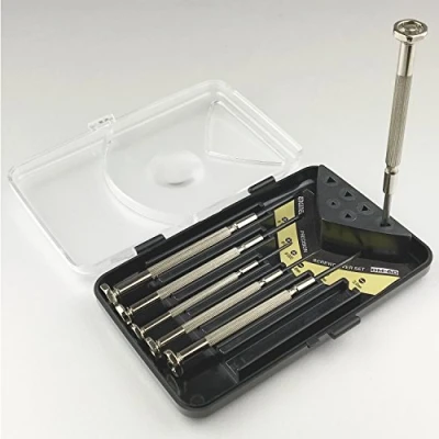 Image of 6 Piece Precision Screwdriver Set, Mini Sizes, Mixed (Phillips &amp; Slot Head) with Custom Hard case. ENGINEER dm 60