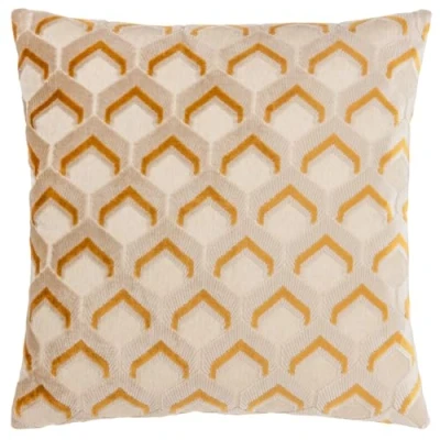 Image of Paoletti Ledbury Velvet Jacquard Filled Cushion Blue/Pink Size 45 cm x