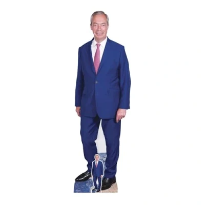 Image of Star Cutouts SC4511 Nigel Farage Pink Tie Cardboard Cut Out Height 183cm