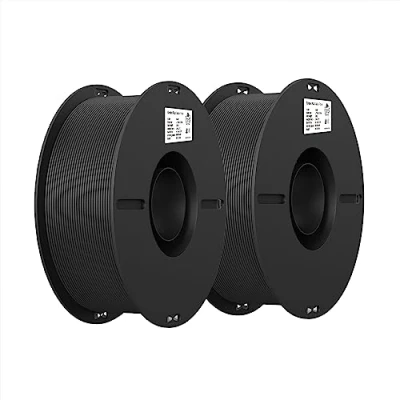 Image of Creality PLA Filament 1.75mm 3D Printer Filament, (Pack of 2 Pieces 1 kg) Cardboard Spool (4.4lbs), Dimensional Accuracy +/ 0.03mm, Fit Most DIY Printer(Black)