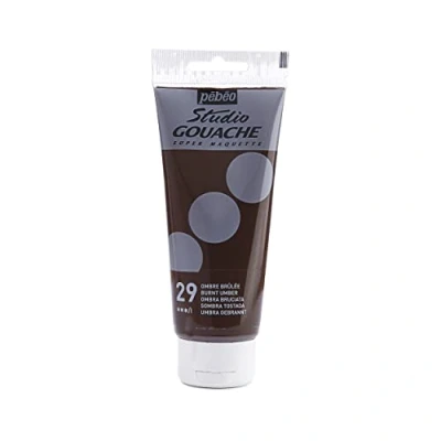 Image of PEBEO 290029 100 ml Studio Gouache, Burnt Umber
