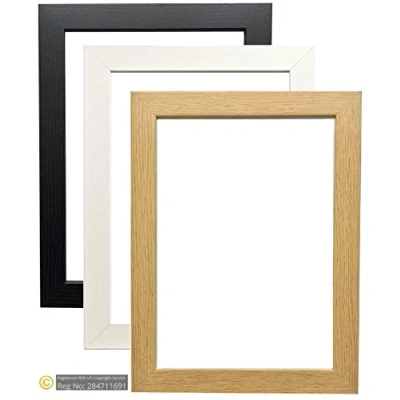 Image of Bargain Shop Az MODERN STYLE BLACK OAK WHITE PICTURE FRAMES PHOTO POSTER SIZE WOODEN EFFECT READY TO HANG OR STAND (50cm x 40cm, Oak)