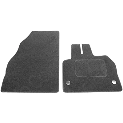 Image of Carsio Carpet Car Mats For Renault Kangoo Van 2009+ Onwards 2 Piece Set Tailored Fit Floor Mat Complete Accessory Black Custom Fitted All Weather, Anti Slip Backing &amp; Trim