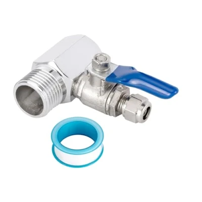 Image of Pxyelec Ball Valve Shut Off Switch RO Feed Water Adapter 1/2 PT to 1/4 Inch(6.5 mm) Male Hose Pipe Faucet Tap Reverse Osmosis