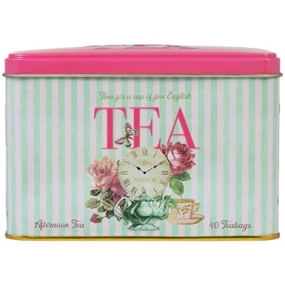 Image of New English Teas Retro Time for Tea Vintage Tin with 40 Afternoon Teabags