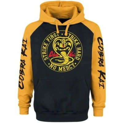 Image of Cobra Kai Strike First Men&#039;s Hoodie Black/Yellow, black / yellow, M