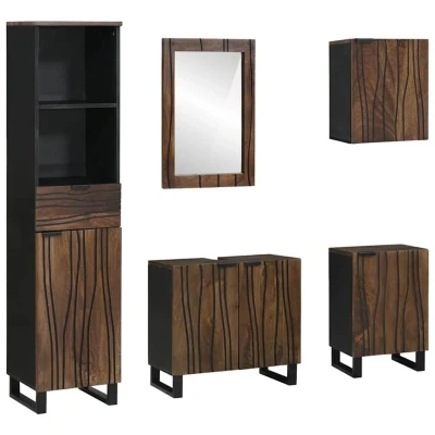 Image of vidaXL Bathroom Furniture Set with Drawer Shelf 5 pcs White 38 x 33 160 cm