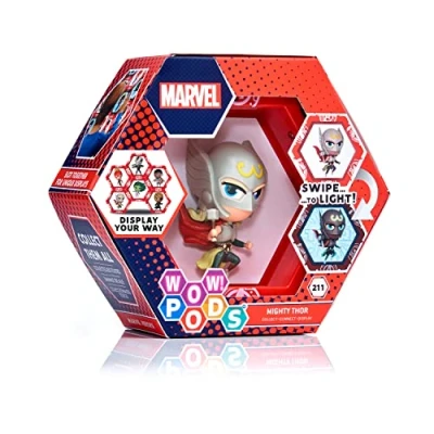 Image of WOW! PODS Marvel Avengers Collection The Mighty Thor Superhero Toys Light Up Bobble Head Figure Official Collectable &amp; Gifts Number 211 in Series Multicolour